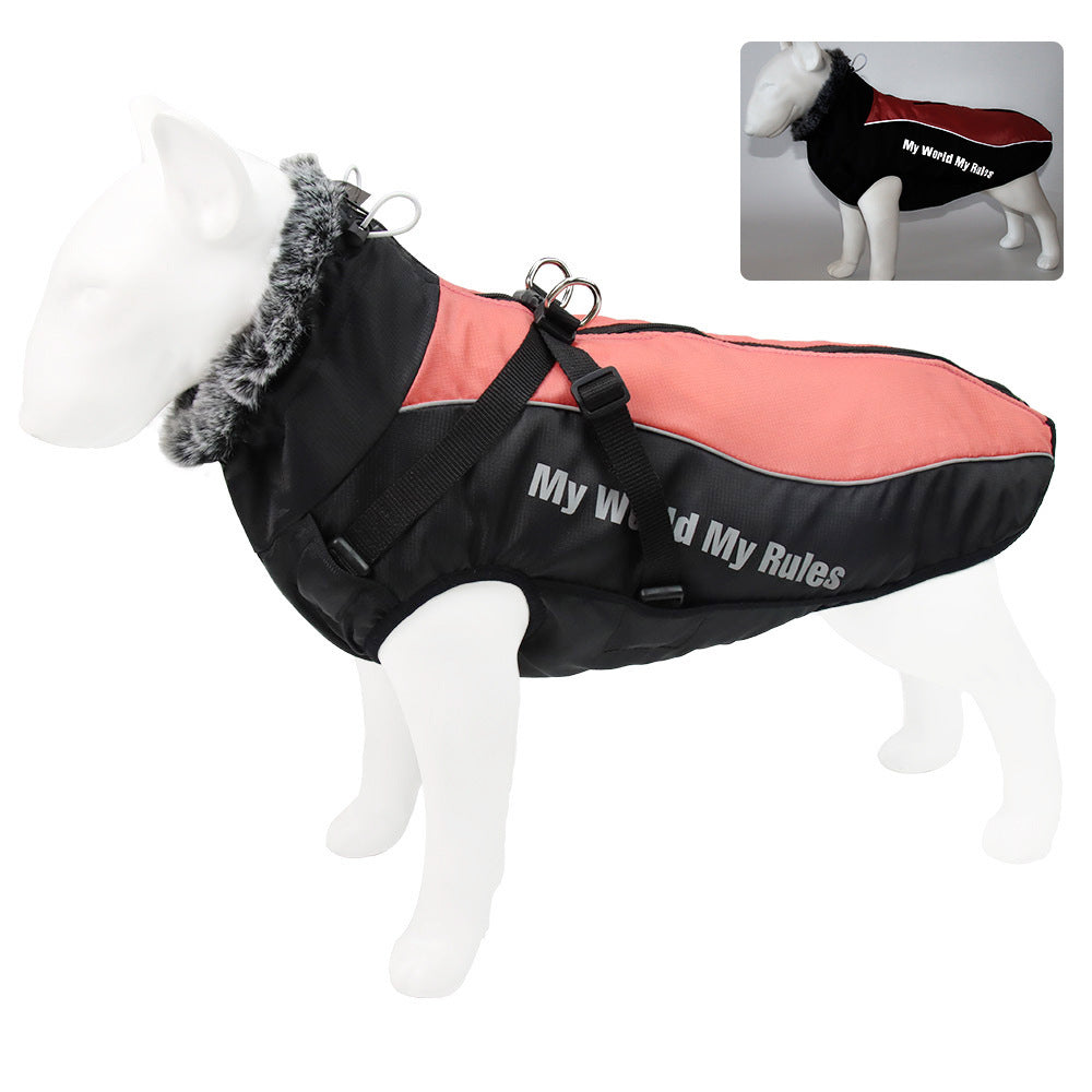 New Large Pet Clothes Warm Reflective Dog Clothes Thickened Dog Jackets Pet Cotton Coats