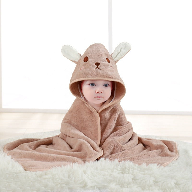 child baby cartoon animal face elephant hooded towel newborn