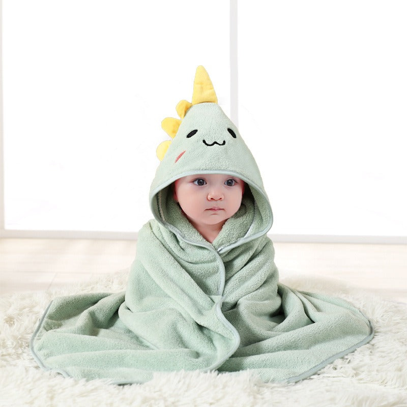 child baby cartoon animal face elephant hooded towel newborn