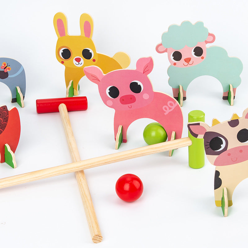 Wooden Fun Educational Animal Gate Ball Children's Golf Exercise Hand-Eye Coordination To Stimulate Children's Interest Toys