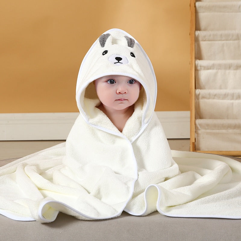 child baby cartoon animal face elephant hooded towel newborn