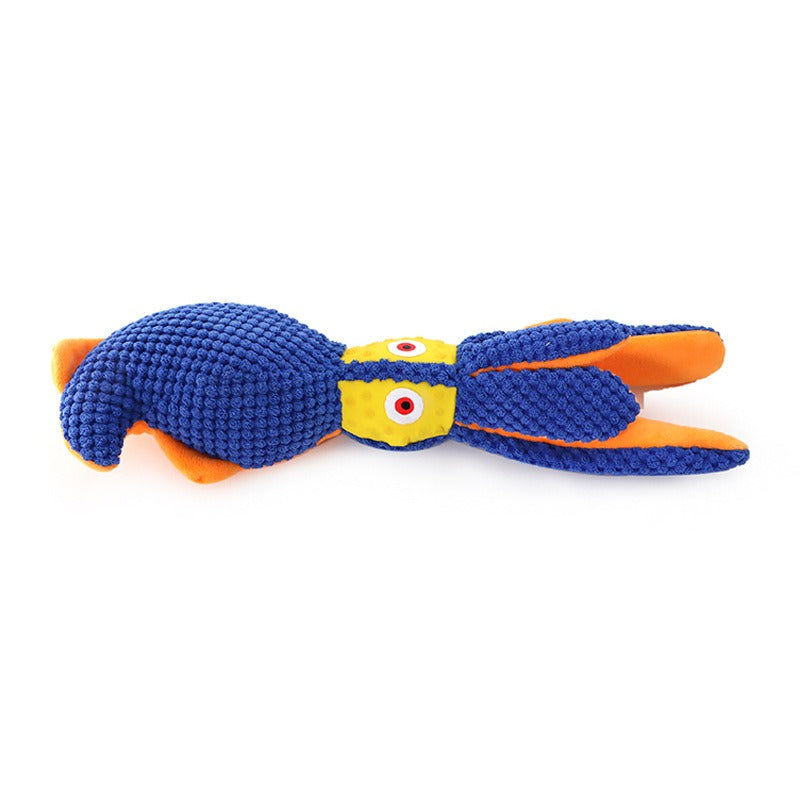 Dog plush toy with bite resistance and sound production, plush octopus toy with dog bite interaction toy