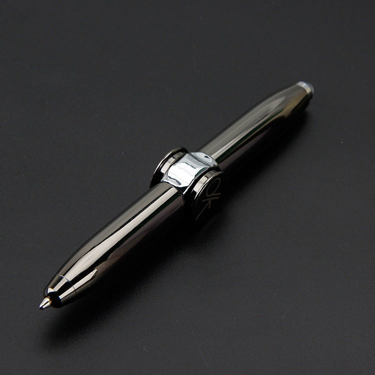 Multi functional rotating luminous flash decompression fingertip rotating metal finger gyroscope ballpoint pen