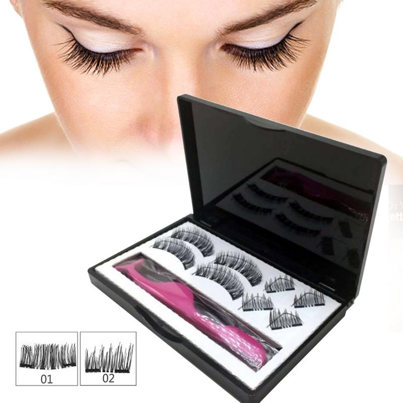 8pcs Magnetic Eyelashes and Eyelash Curler