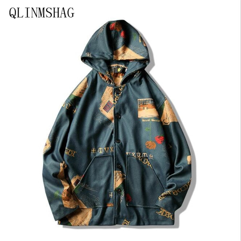 Privathinker INS Hooded Bomber Jackets Mens Streetwear Funny Print Windbreaker Male Korean Fashion Autumn Jackets Coats