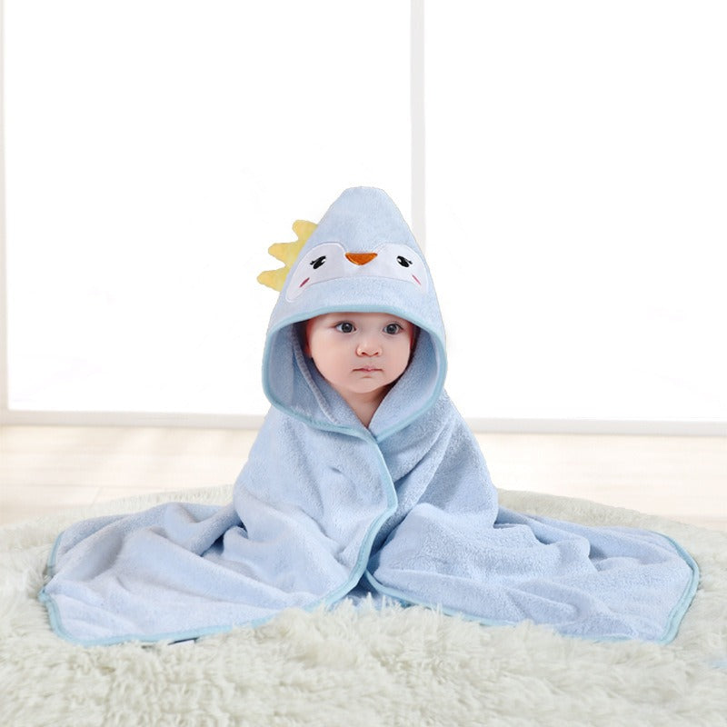 child baby cartoon animal face elephant hooded towel newborn