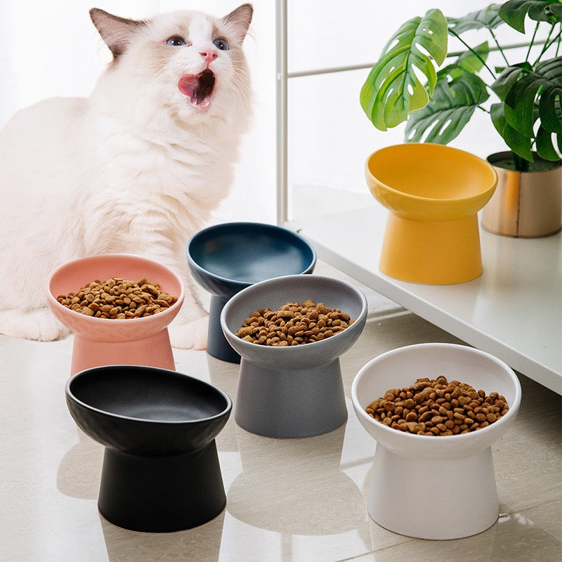 Anti overturning cat food bowl pet supplies cat water bowl rice bowl