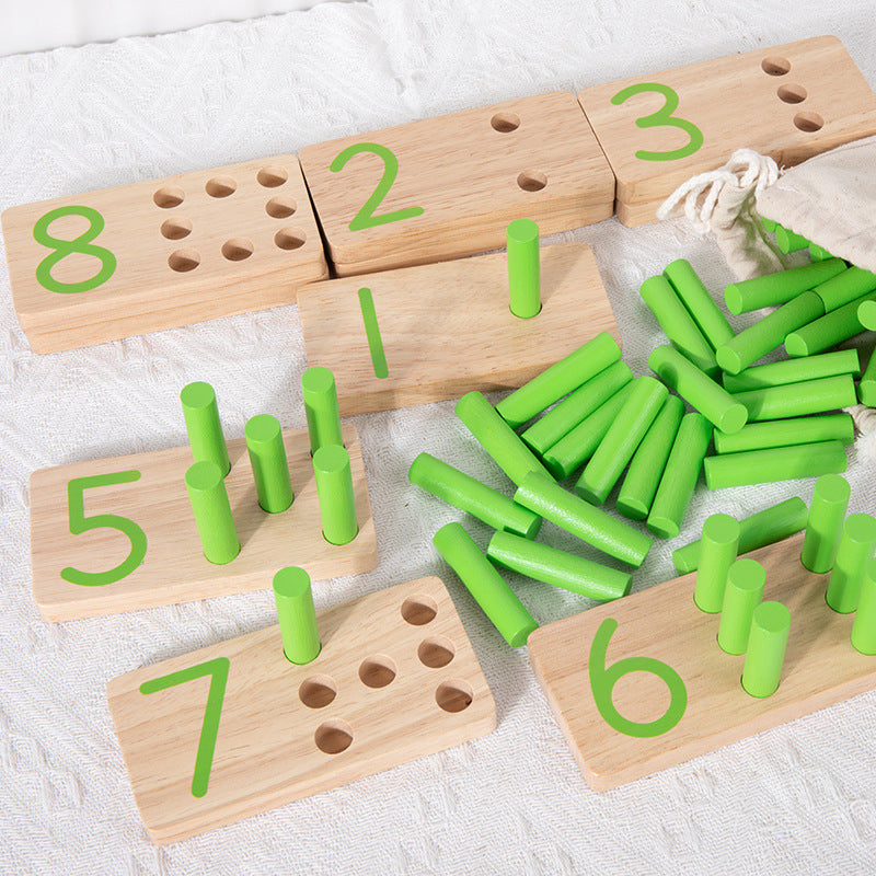 Children's Montessori Math Enlightenment Stick Number Quantity Learning Pairing Enlightenment Cognitive Cylindrical Building Blocks Training Toys