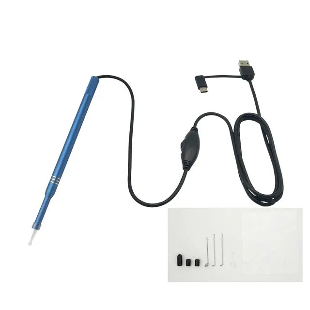 3 In 1 USB Endoscope HD Visual Ears Cleaning Earpick Spoon with 6 LED Light Ear Cleaning Tool Ear Massage