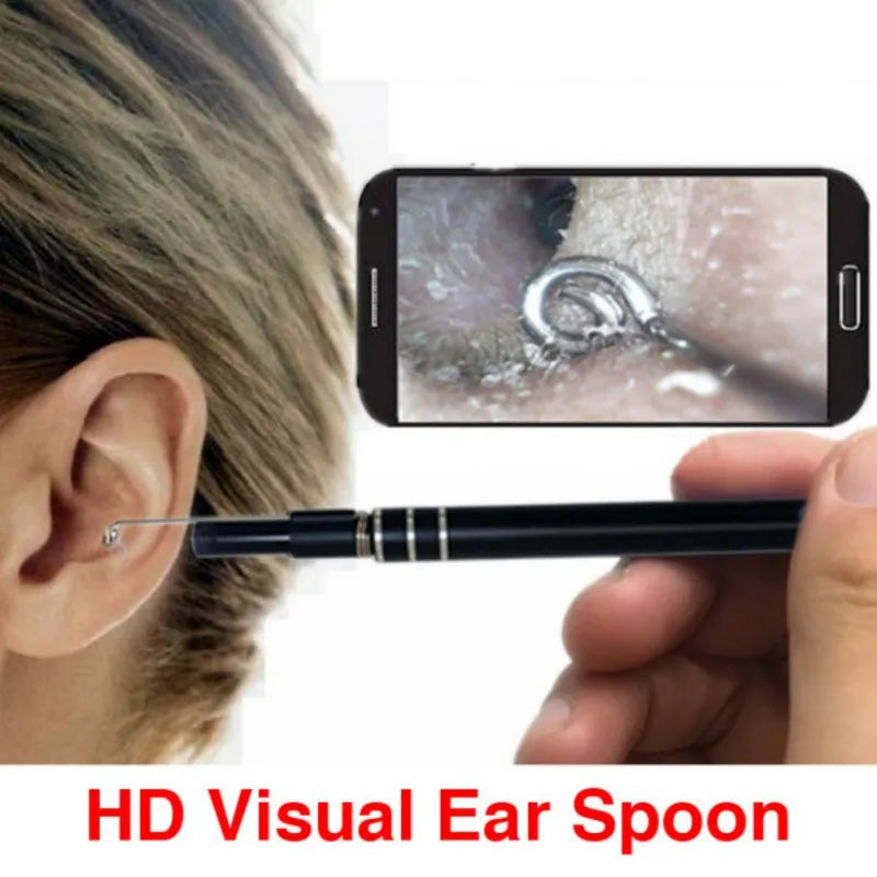 3 In 1 USB Endoscope HD Visual Ears Cleaning Earpick Spoon with 6 LED Light Ear Cleaning Tool Ear Massage