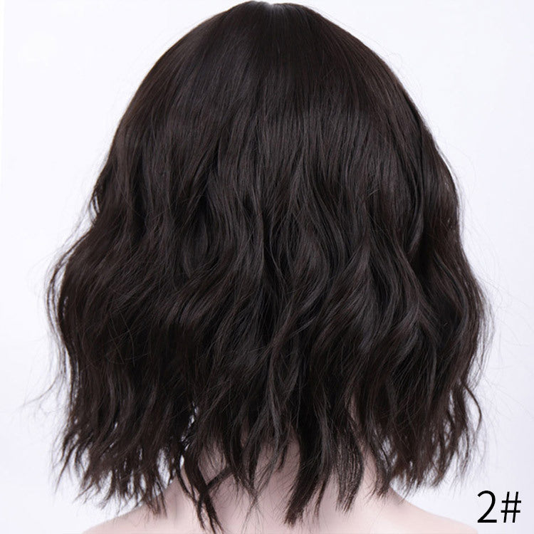 Fashionable synthetic short curly bob wig with a corn perm texture, featuring European and American style