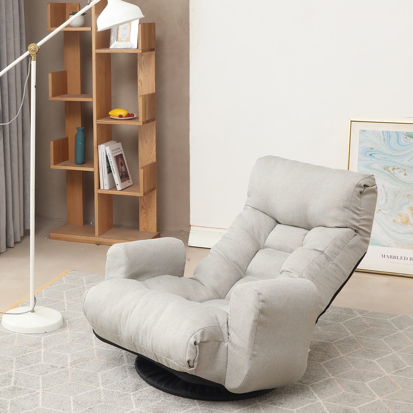 Adjustable head and waist game chair lounge chair in the living room 360 degree rotatable sofa chair