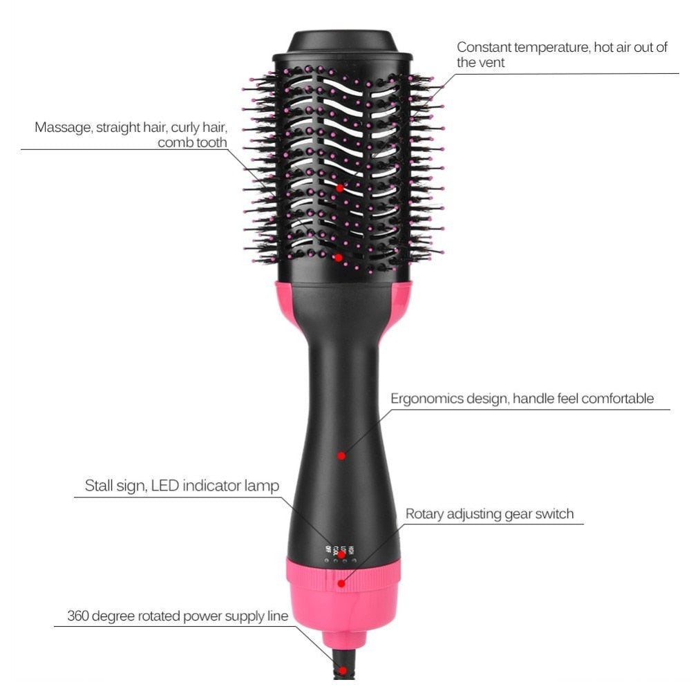 Multifunctional 2 in 1 Hair Dryer Volumizer Rotating Hot Hair Brush