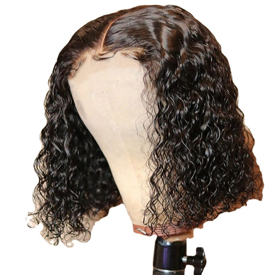 Short curly synthetic wig for women, featuring a European and American style with African small curls and voluminous appearance