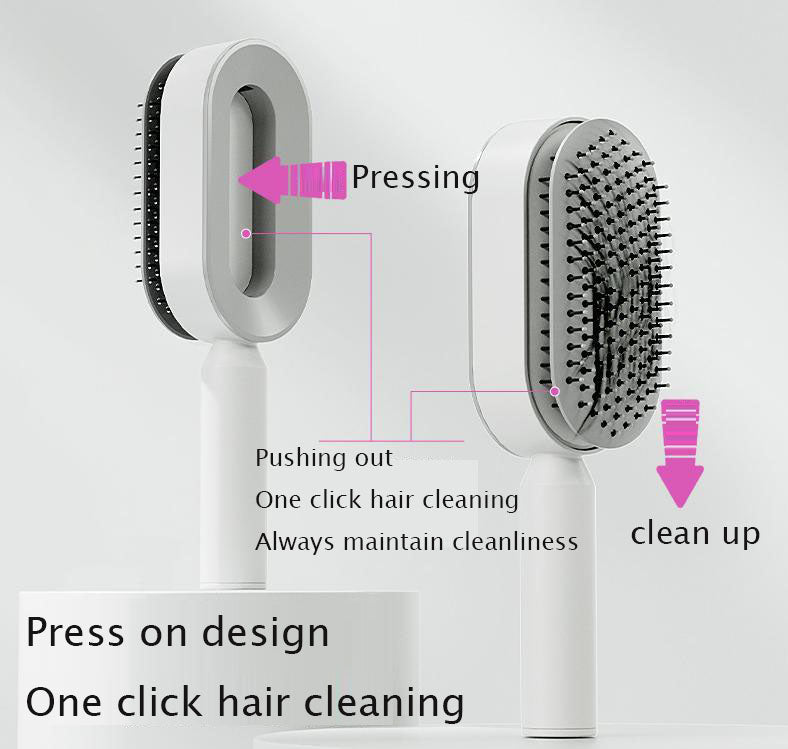 Pressing type cleaning design air cushion comb for women's long hair, specialized airbag massage comb, household hair comb