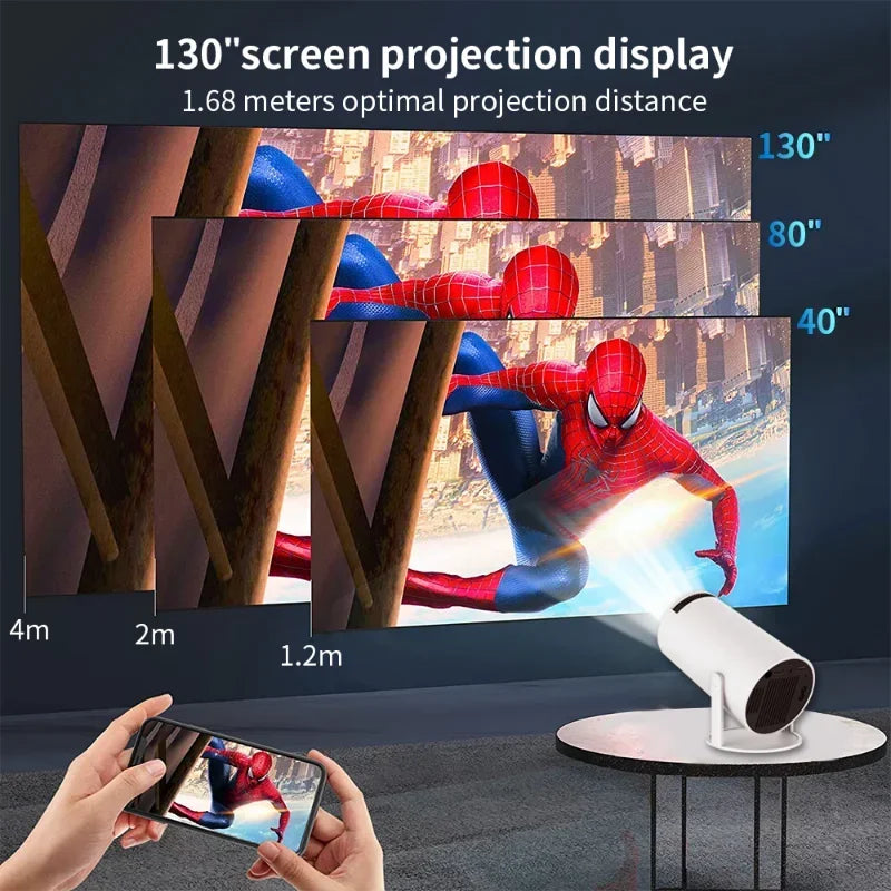 HY300 Smart Portable Projector Quad Core Android 11 Dual WIFI LCD 4K Video 720P Home Theater Projector 4K Projectors