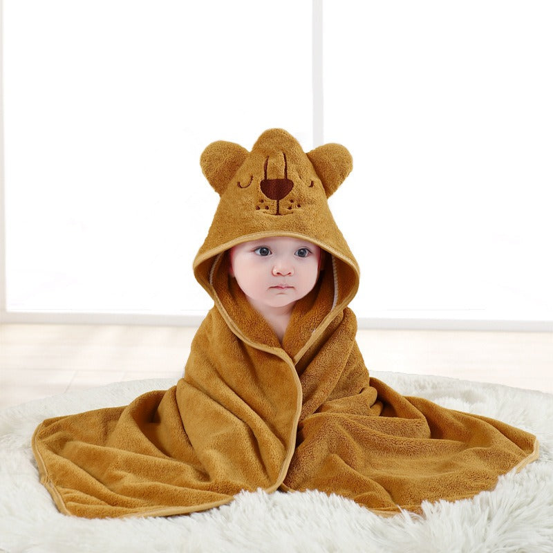 child baby cartoon animal face elephant hooded towel newborn