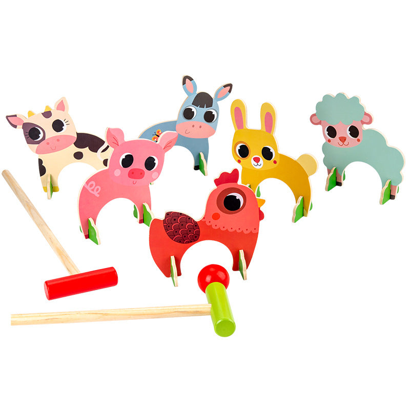 Wooden Fun Educational Animal Gate Ball Children's Golf Exercise Hand-Eye Coordination To Stimulate Children's Interest Toys