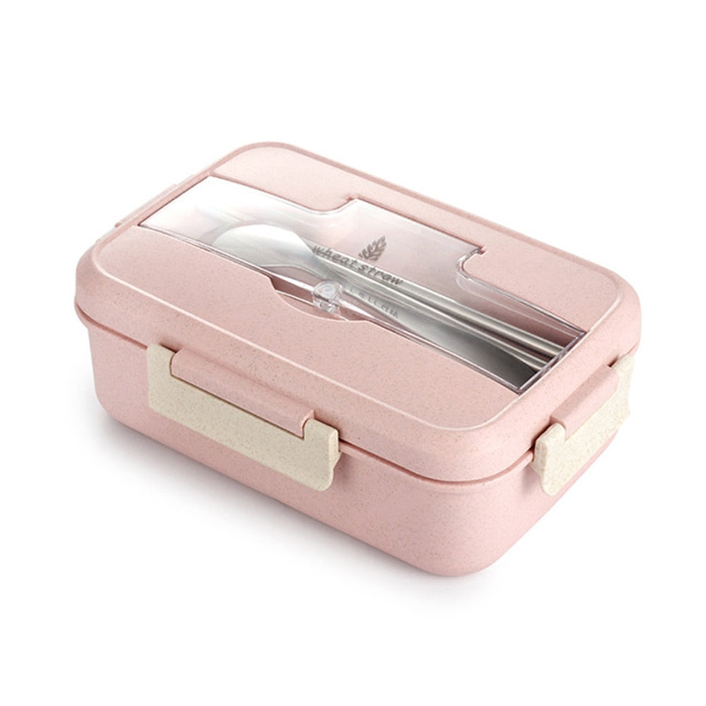 Lunch Box Food Container Bento Box Heated Lunchbox Kids Lunchbox Snack Straw Wheat Korean Sealed Student Plastic Box for Food