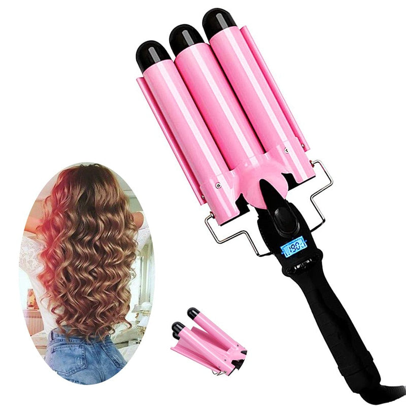 Hair Curling Iron LED Ceramic Triple Barrel Hair Curler Irons Hair Wave Waver Styling Tools Hair Styler Wand