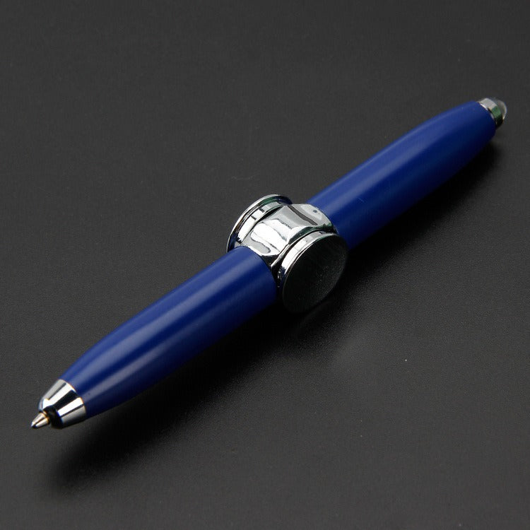 Multi functional rotating luminous flash decompression fingertip rotating metal finger gyroscope ballpoint pen