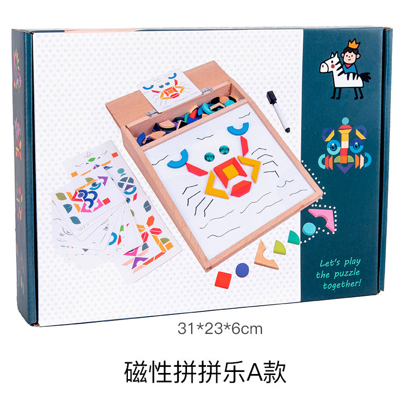 Wooden Creative Magnetic Puzzle Music Drawing Board Children's Fun Painting And Writing Puzzles Early Education Educational Toys