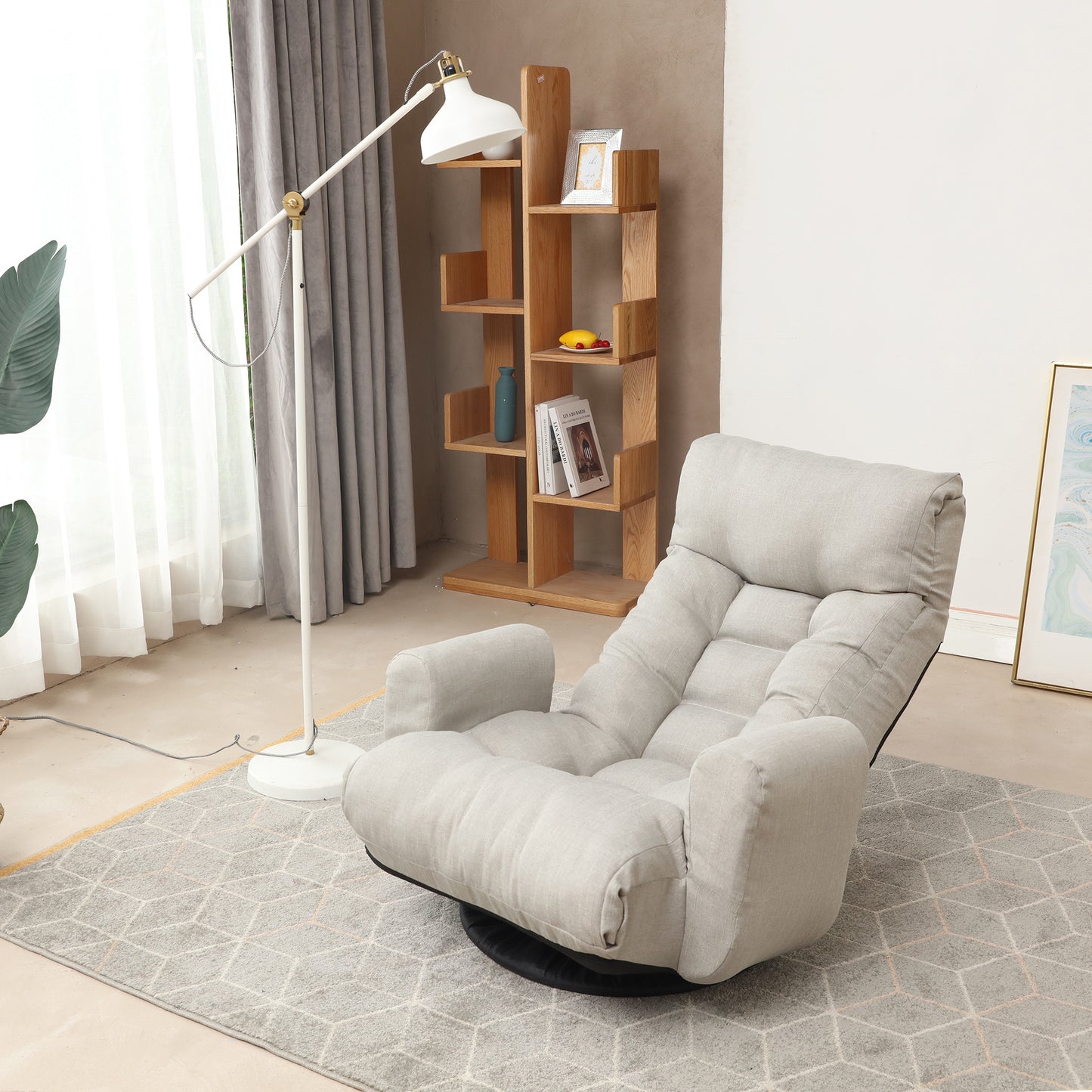 Adjustable head and waist game chair lounge chair in the living room 360 degree rotatable sofa chair