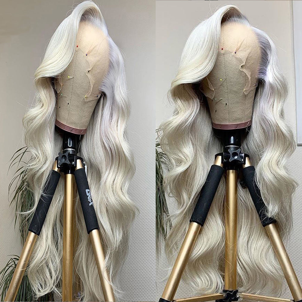 Wavy synthetic lace Cosplay wig made of heat-resistant fibers, glueless, ideal for daily use