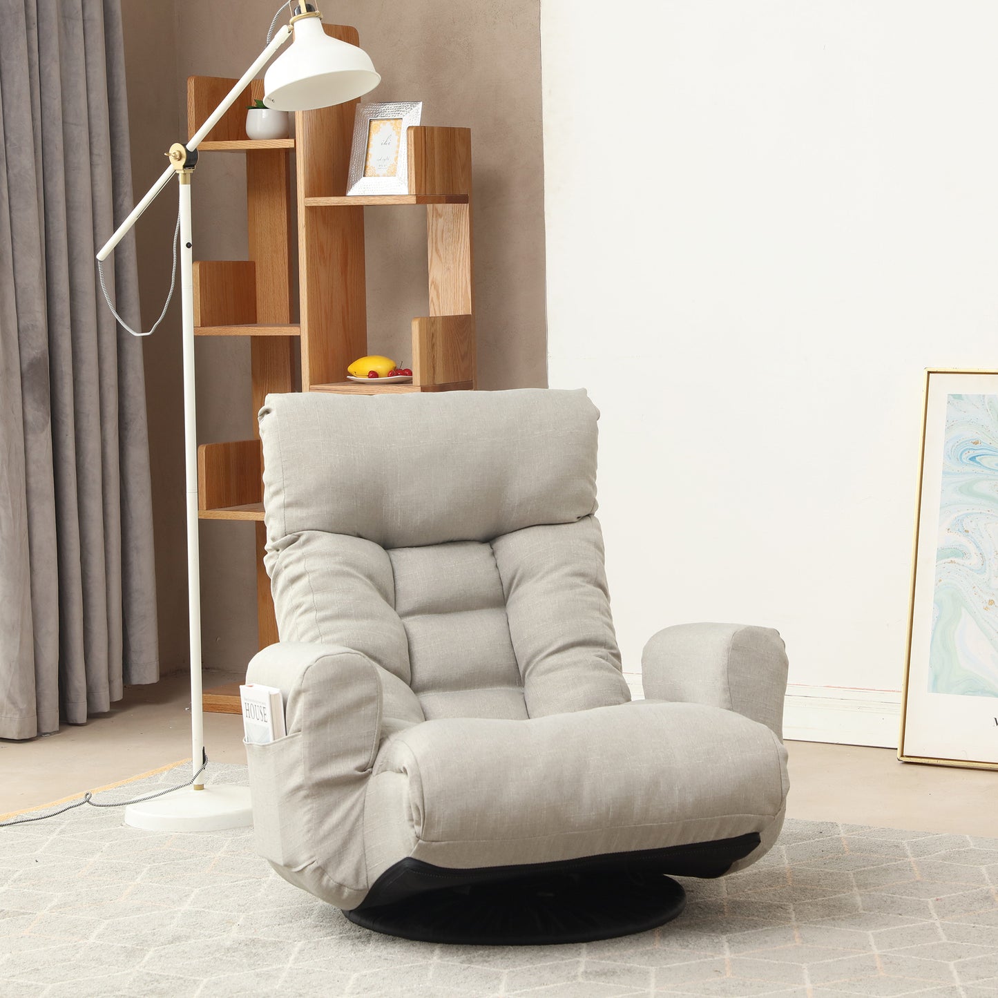 Adjustable head and waist game chair lounge chair in the living room 360 degree rotatable sofa chair