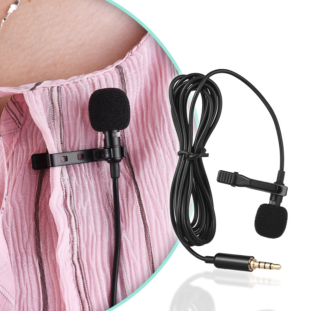 Andoer EY-510A Mini Portable Clip-on Lapel Lavalier Condenser Mic Wired Microphone for iPhone iPad Android Smartphone DSLRCamera