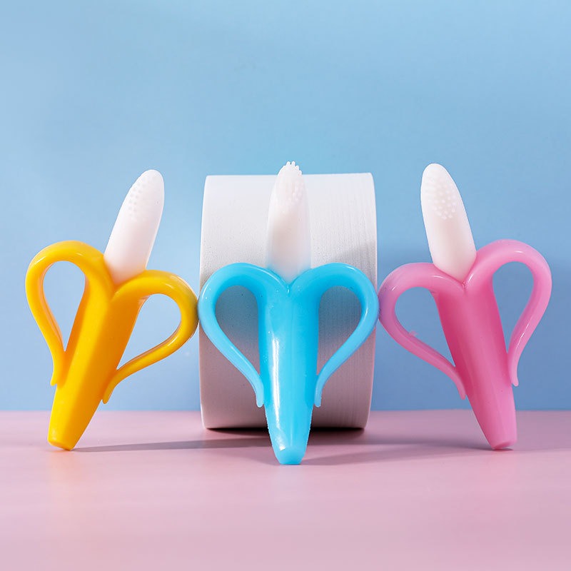 Maternal and Infant Products Baby Banana Gum Tooth Grinder Bite Food Silicone Fruit Gum Baby Training Toothbrush