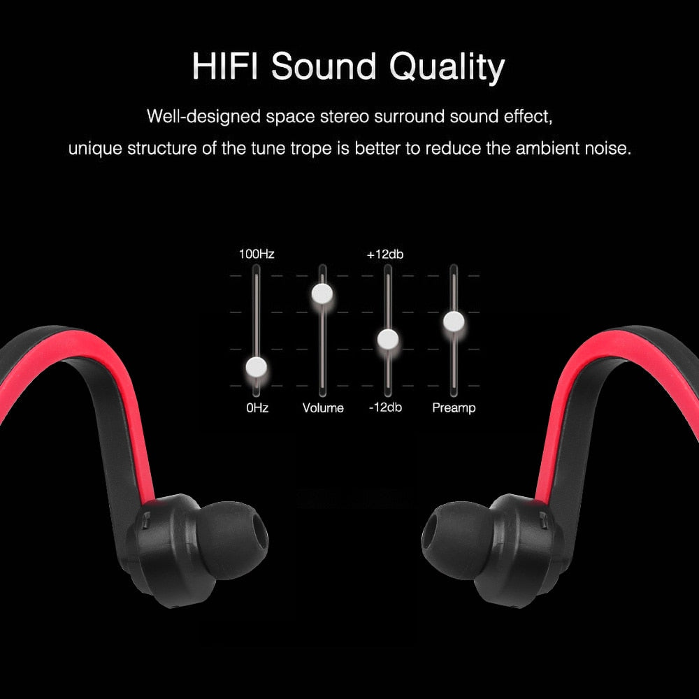 Bluetooth rear-mounted sports earphones Wireless dynamic stereo MP3 earphones