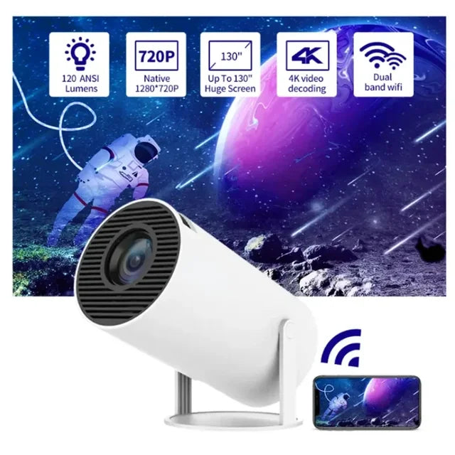 HY300 Smart Portable Projector Quad Core Android 11 Dual WIFI LCD 4K Video 720P Home Theater Projector 4K Projectors