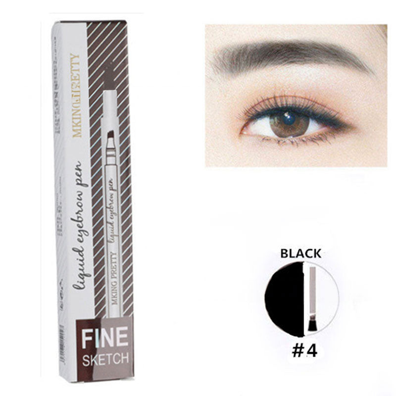 Makeup Micro Sculpture Fine Grain Eyebrow Pen Four Fork Eyebrow Pen Anti Sweating and Non Staining Liquid Eyebrow Pen Four Head