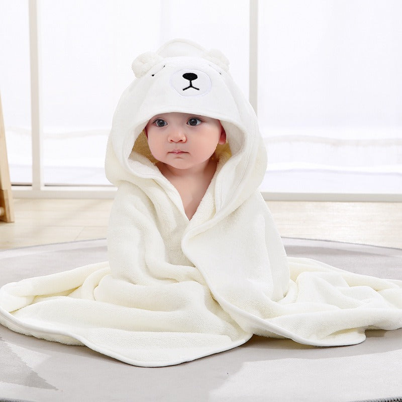 child baby cartoon animal face elephant hooded towel newborn