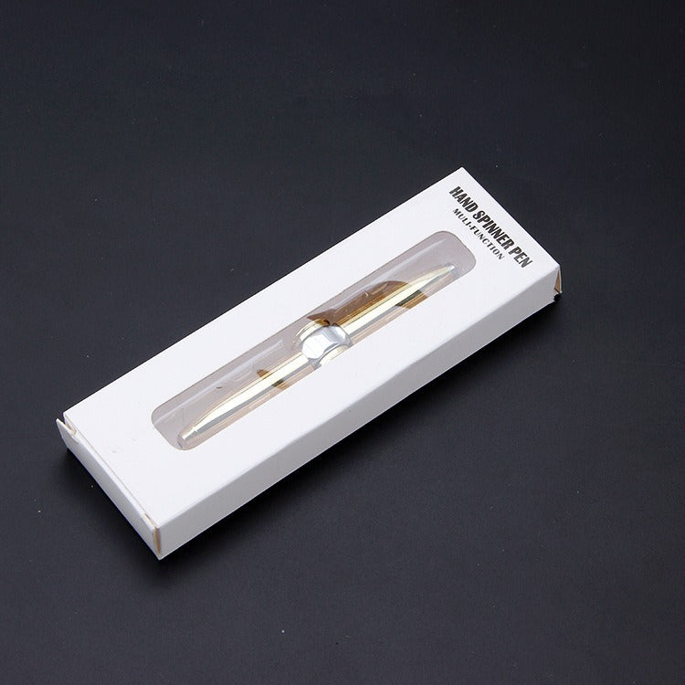 Multi functional rotating luminous flash decompression fingertip rotating metal finger gyroscope ballpoint pen