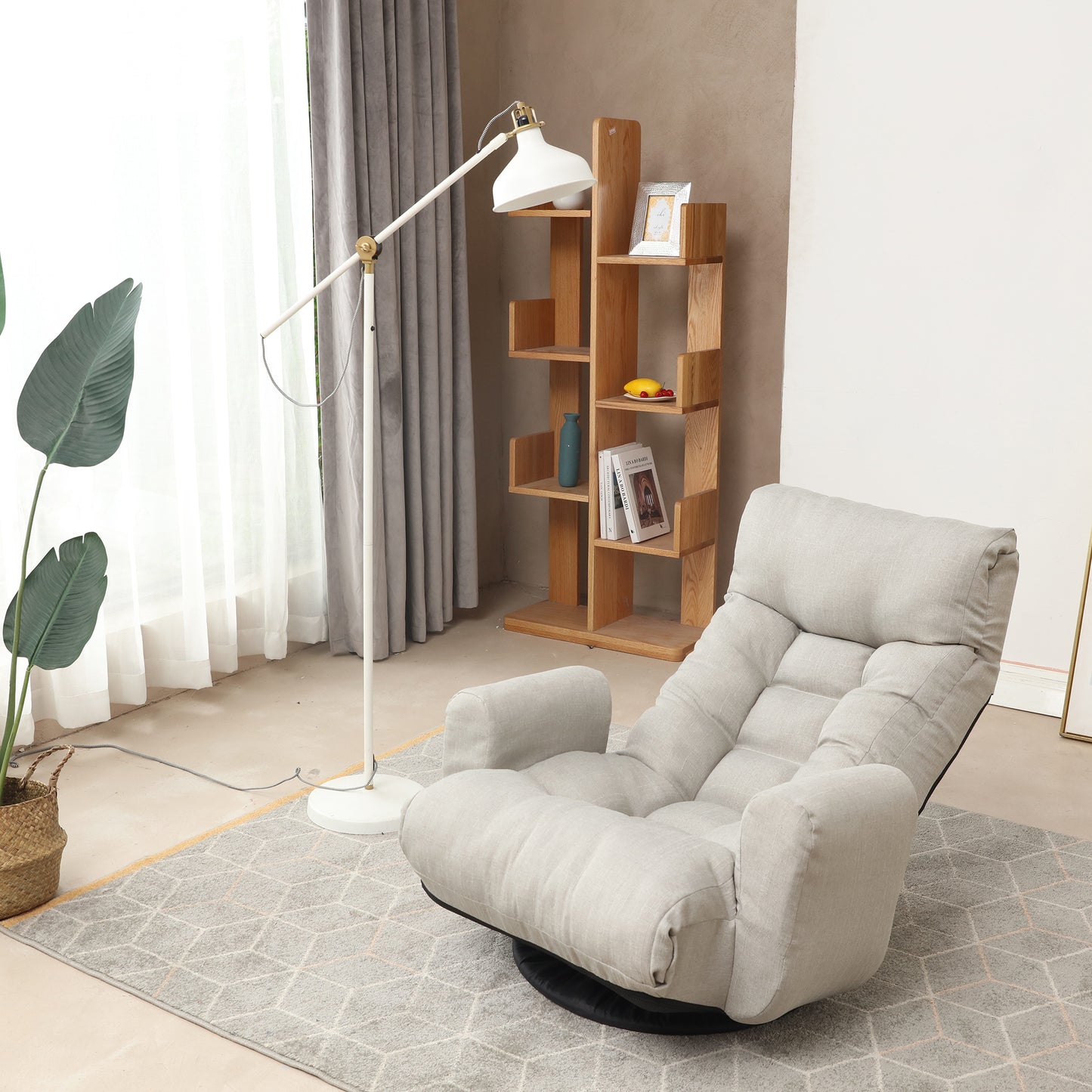 Adjustable head and waist game chair lounge chair in the living room 360 degree rotatable sofa chair