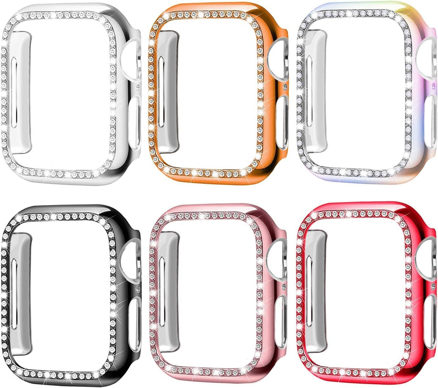 Suitable for iwatch8 Apple Watch Case Protection Case PC Single Row Diamond Hollow Case 41MM45MM