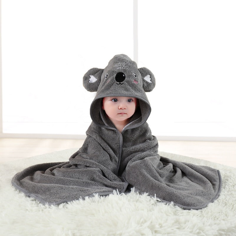 child baby cartoon animal face elephant hooded towel newborn