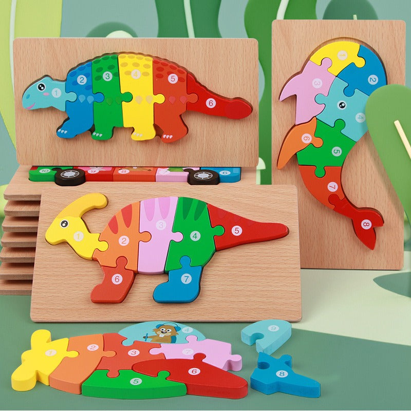 Dinosaur DIY Puzzle 3-6 Years Old Young Children Educational Early Childhood Boys And Girls Enlightenment Toys