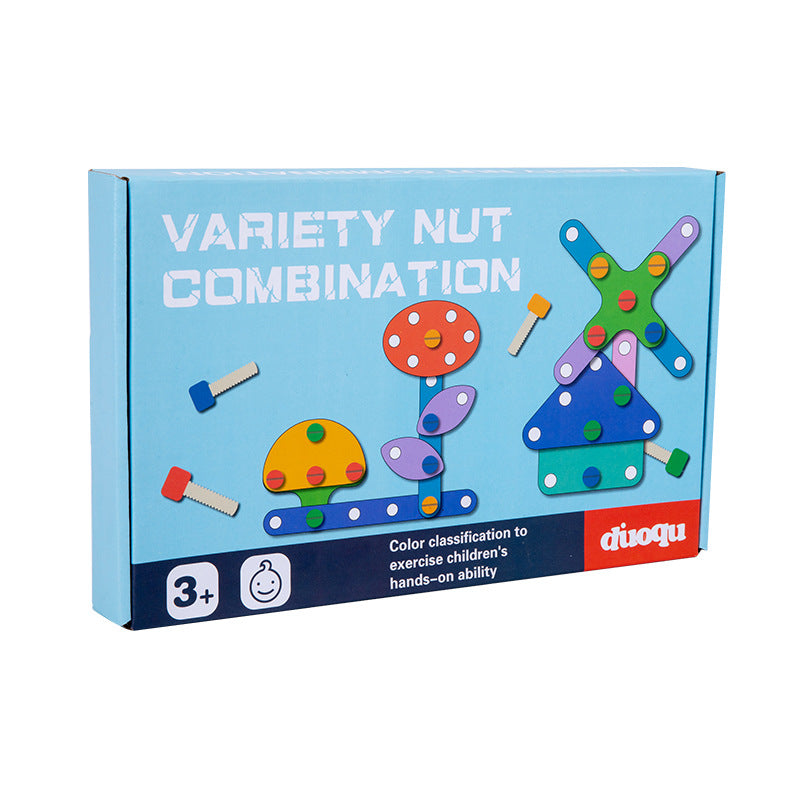 Wooden Children's Nut Shape Puzzle Creative Variety Building Blocks Puzzle Baby Early Education Educational Toys