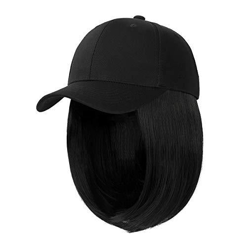 Wig Women's Hooded Wig European and American Personalized Short Straight Hair Chemical Fiber Wig Multi Color Wigs Headcover