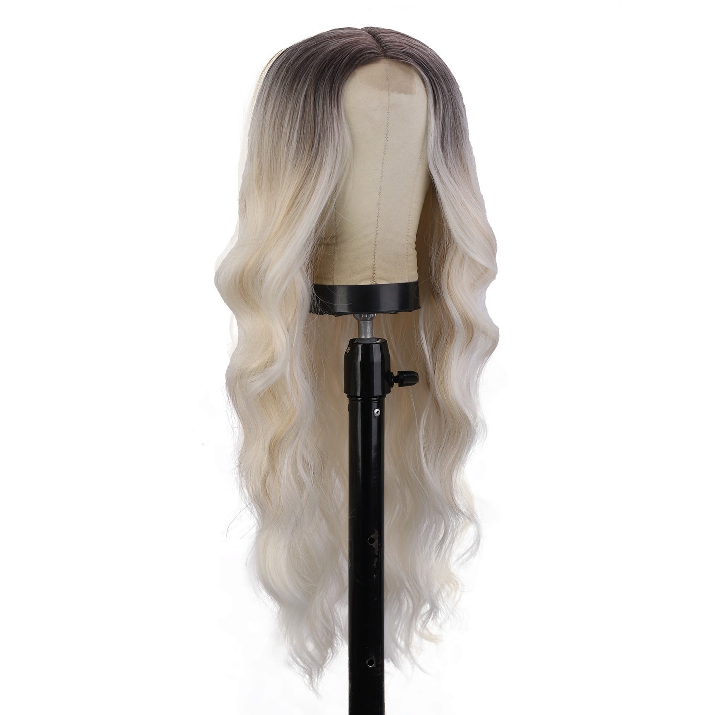 Chemical Fiber Wig Hair, European and American Wigs, Women's Long Curly Hair, Gradually Changing Color, Front Lace Wig Headband