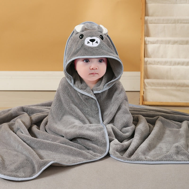 child baby cartoon animal face elephant hooded towel newborn