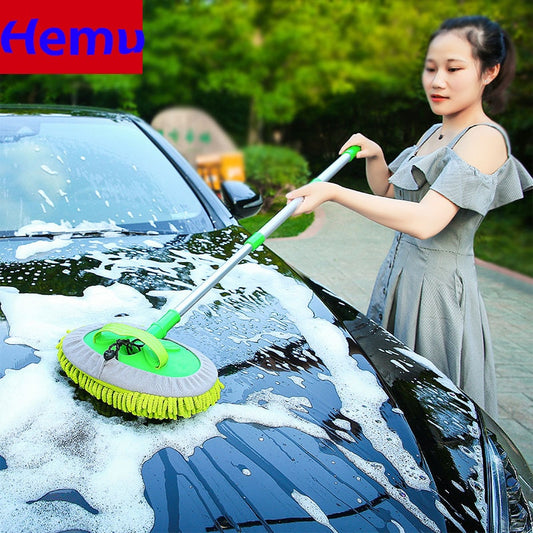 Upgrade Three section telescopic car washing mop Super absorbent Car Cleaning Car brushes Mop Window Wash Tool Dust Wax Mop Soft