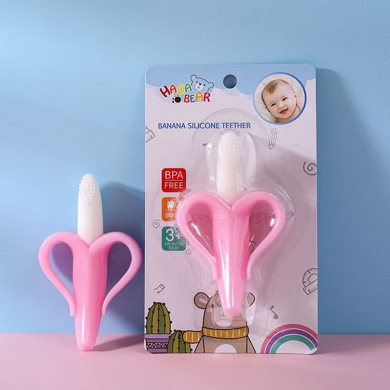 Maternal and Infant Products Baby Banana Gum Tooth Grinder Bite Food Silicone Fruit Gum Baby Training Toothbrush