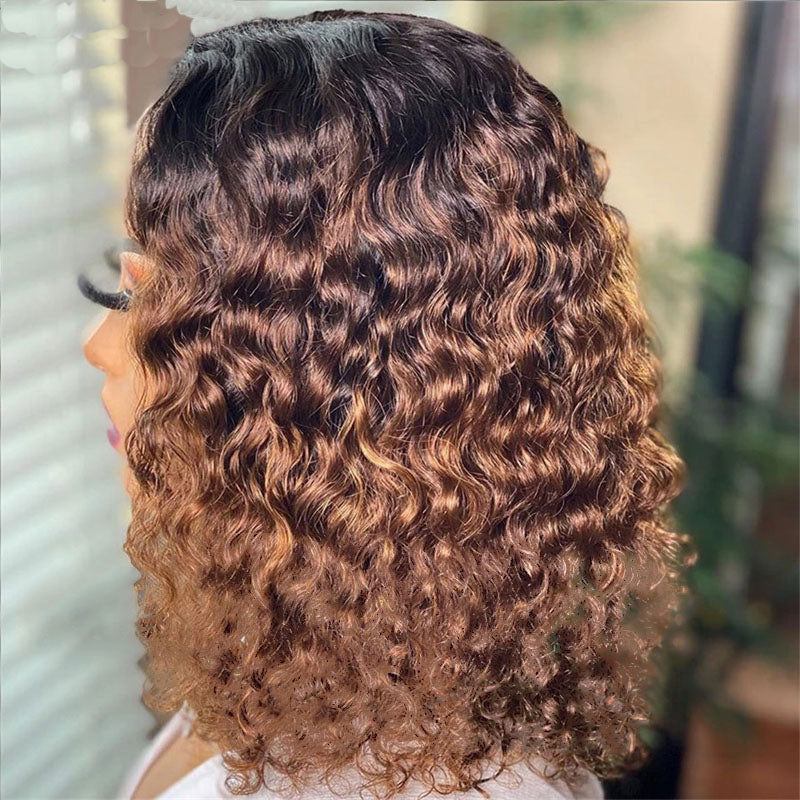 Short curly synthetic wig for women, featuring a European and American style with African small curls and voluminous appearance