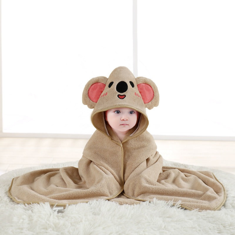 child baby cartoon animal face elephant hooded towel newborn