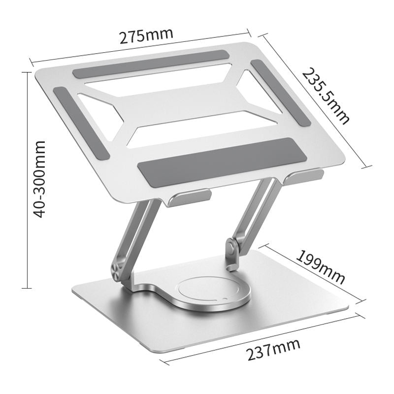 Office Aluminum Notebook Bracket Computer Cooling Bracket Double Pole Folding 360 Degree Stepless Rotation