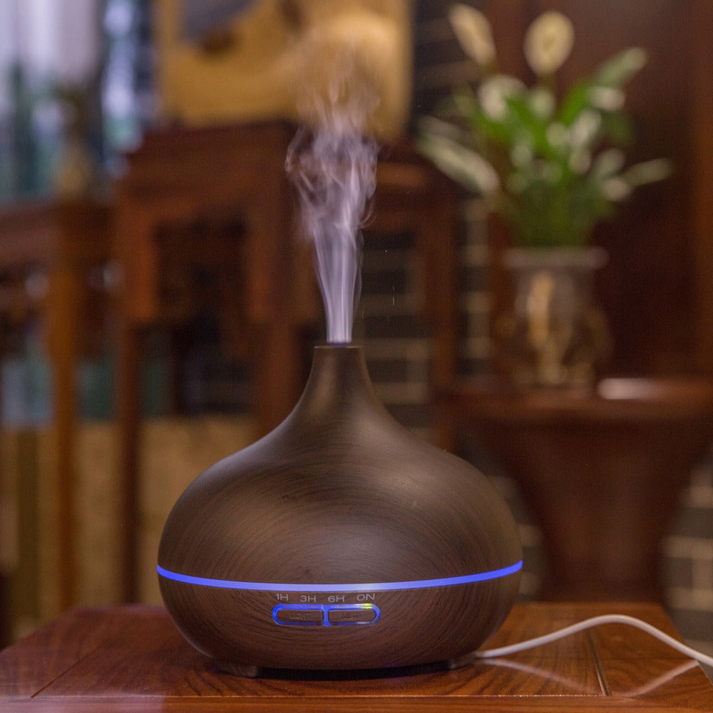 Aromatherapy machine, heavy fog, household small silent bedroom, office, hotel wood grain essential oil humidifier desktop